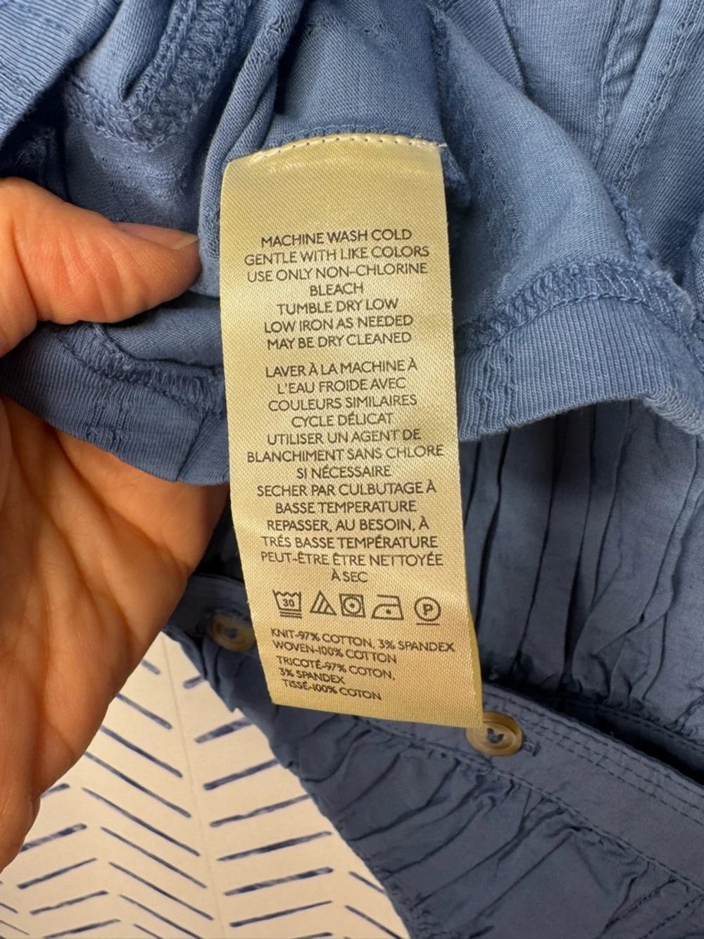 NWT Anthropologie Pilcro Long-Sleeve Reworked Buttondown Top Blue XS - Picture 7 of 9